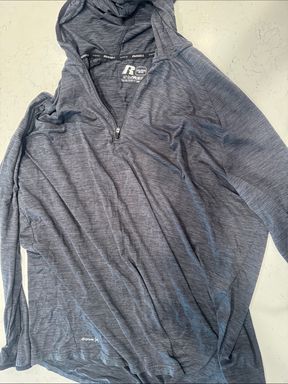 Russell Athletic Men's Charcoal Gray Quarter-Zip Hoodie